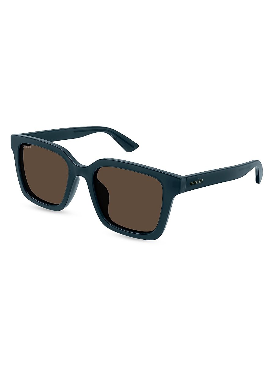 Men's Minimal 54MM Square Sunglasses - Blue Brown