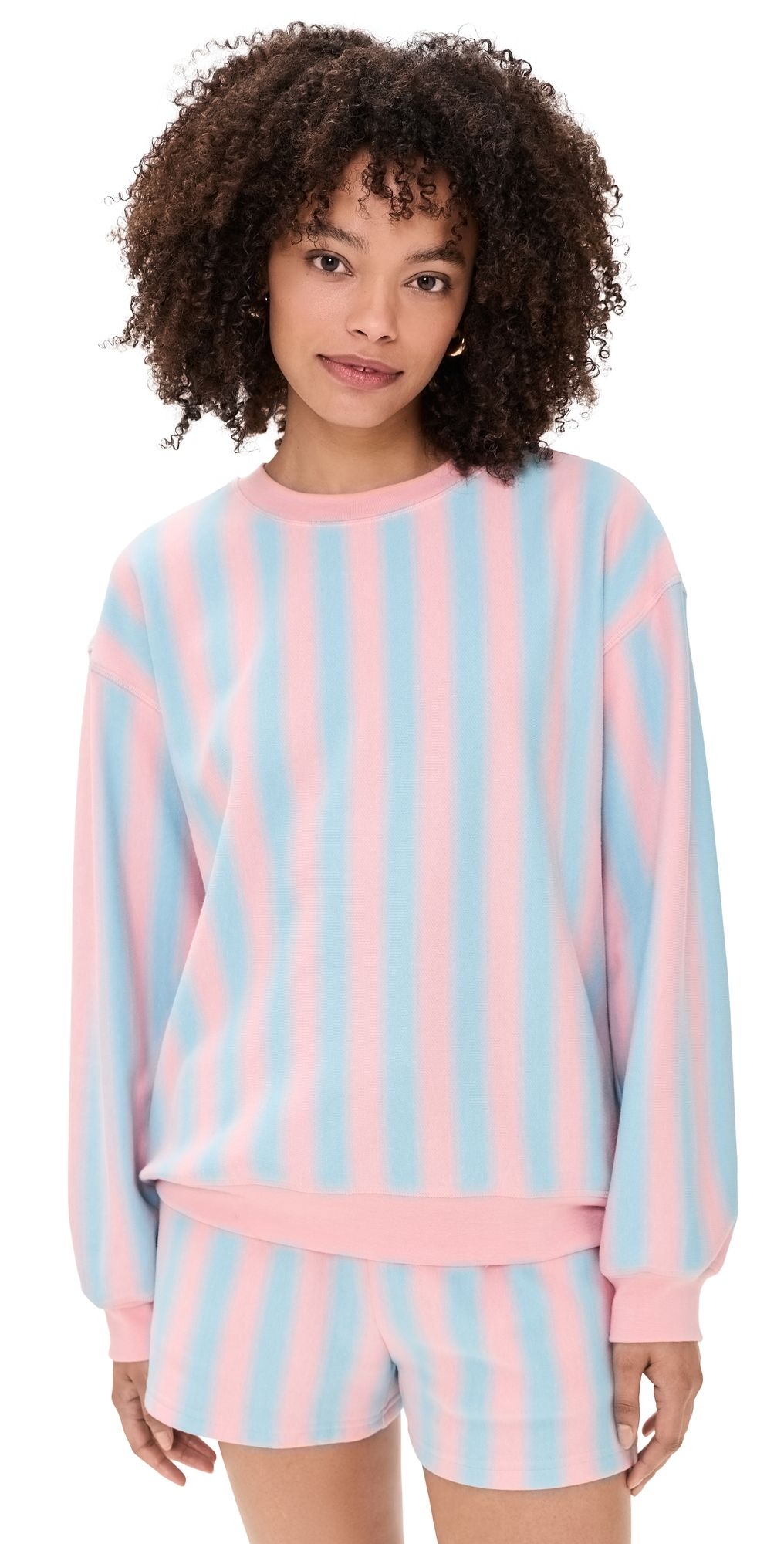 MAUDE CLUB Scout Sweatshirt Pink Blue XS