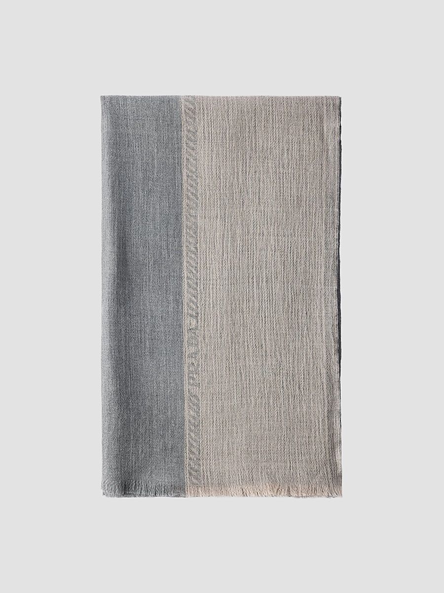 Men's Wool and Silk Stole - Grey