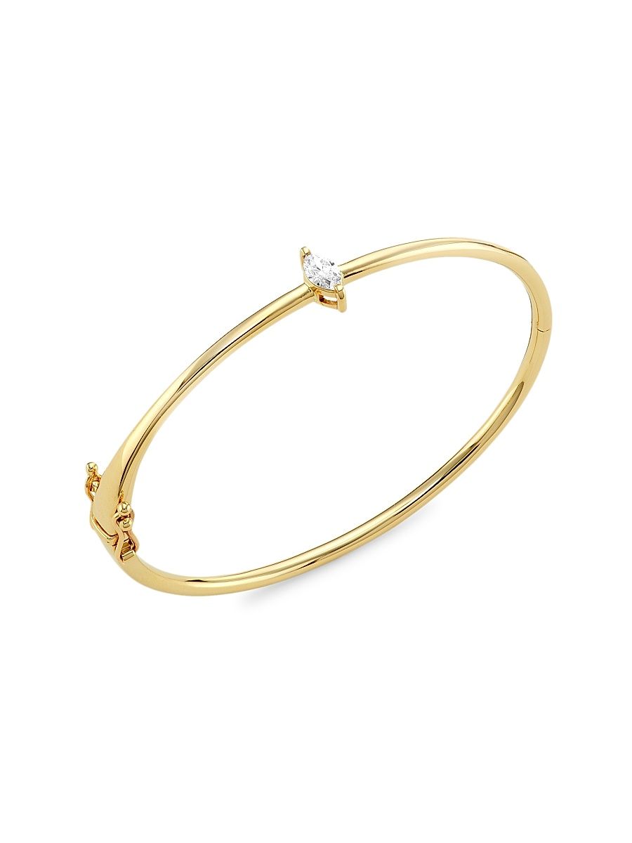 Women's 14K Yellow Gold & 0.37 TCW Diamond Hinged Bangle - Yellow Gold