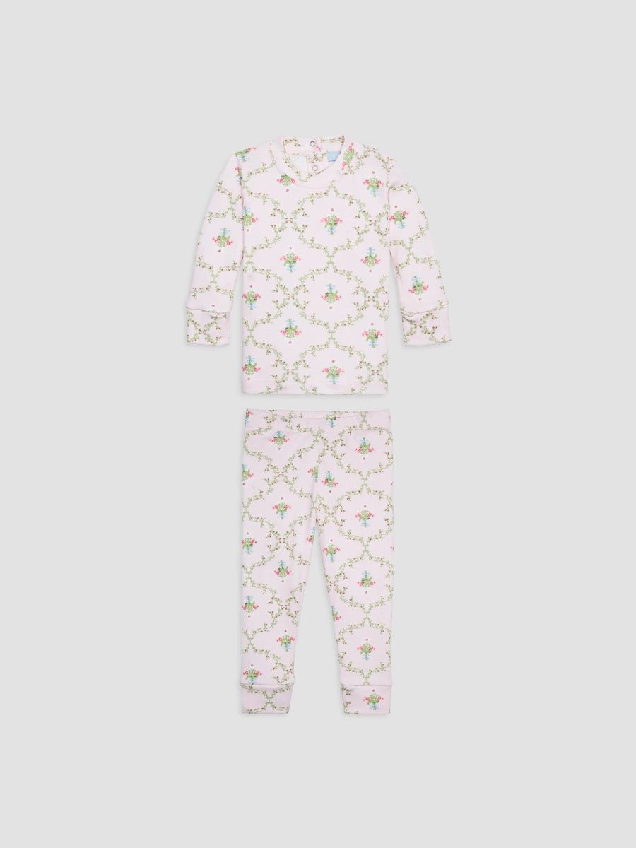 Hill House Home Girl's Little Girl's & Girl's The Tiny Sully Pajama Set - Light Pink Trellis - Size 12