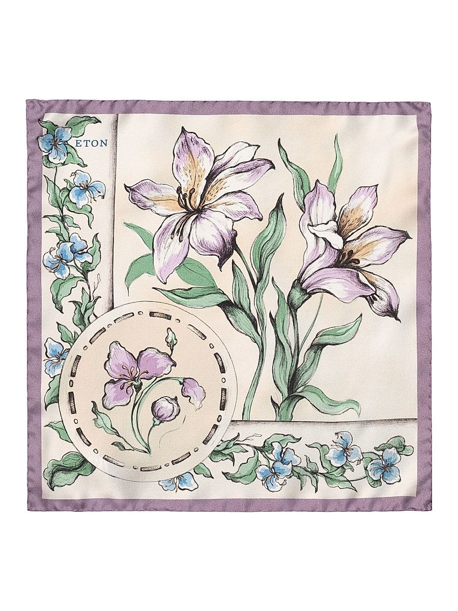 Men's Floral Silk Pocket Square