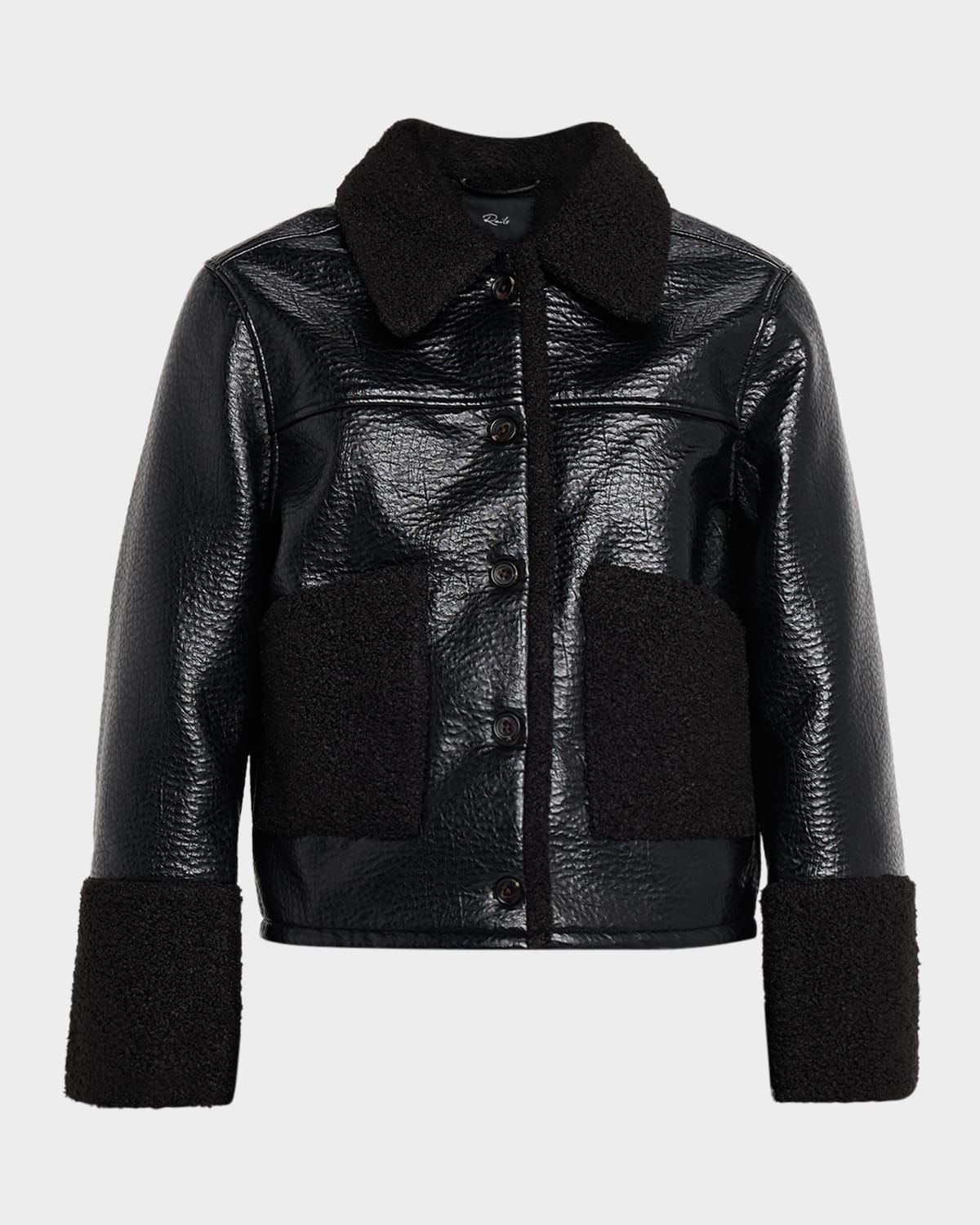 Dria Faux Leather Bomber Jacket