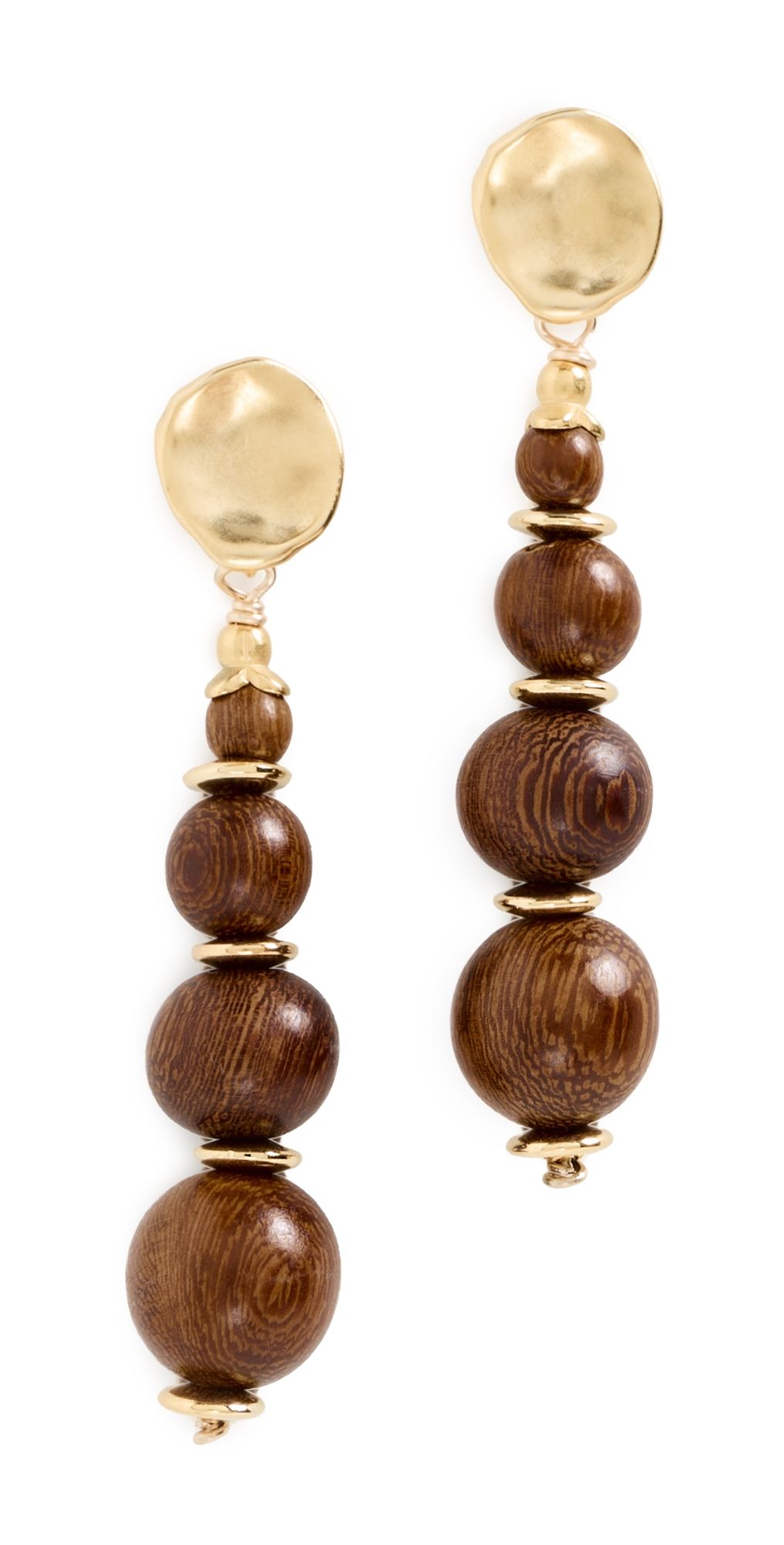 Brinker + Eliza Driftwood Earrings Wood/Gold One Size