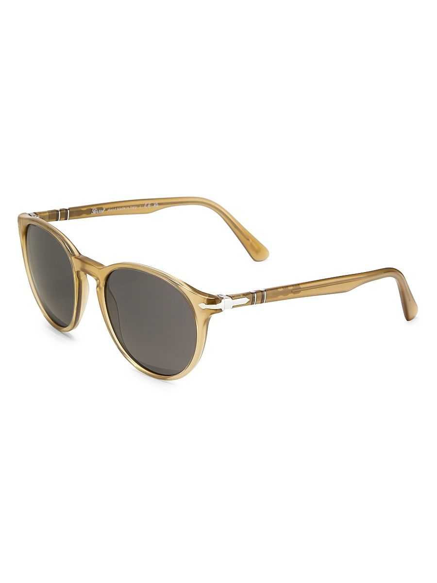 Men's 52MM Round Sunglasses - Opal Beige Dark Grey