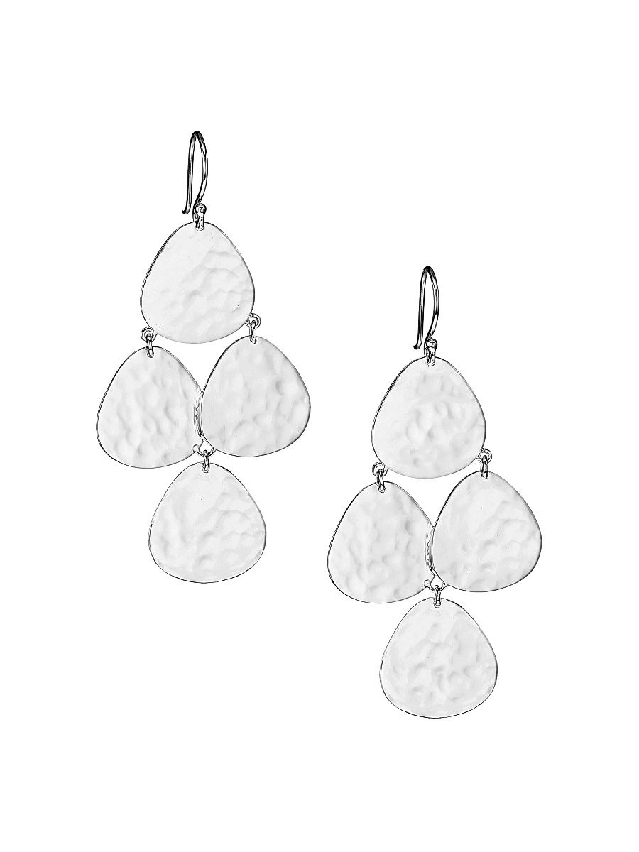 Women's 925 Classico Crinkle Small Nomad Cascade Earrings - Silver
