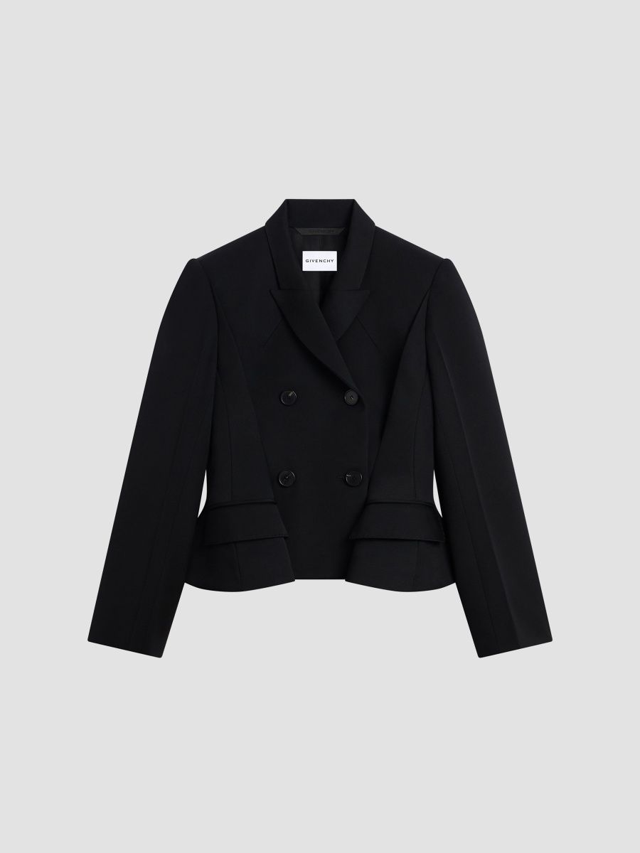 Givenchy Women's Pinch Double-Breasted Jacket in Wool - Black - Size 2