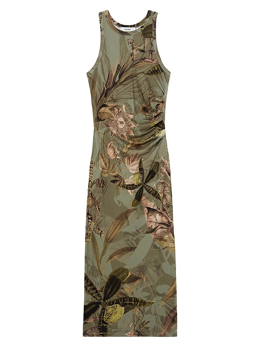 Women's Reiss x NYBG Lola Stretch Floral Maxi Dress - Khaki - Size XS