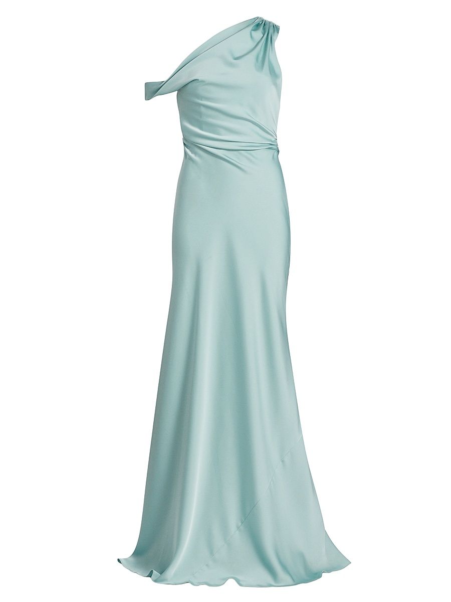 Women's Chloe Asymmetrical Gown - Tachyon Blue - Size 8