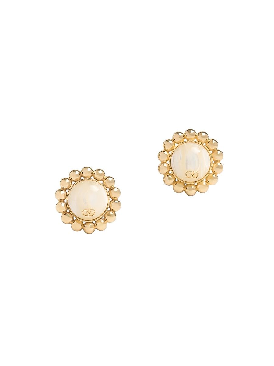 Women's Pas Plus Metal and Pearl Earrings