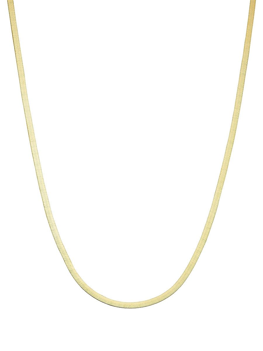 Women's 14K Yellow Solid Gold Park Avenue Herringbone Chain - Yellow Gold - Size 24
