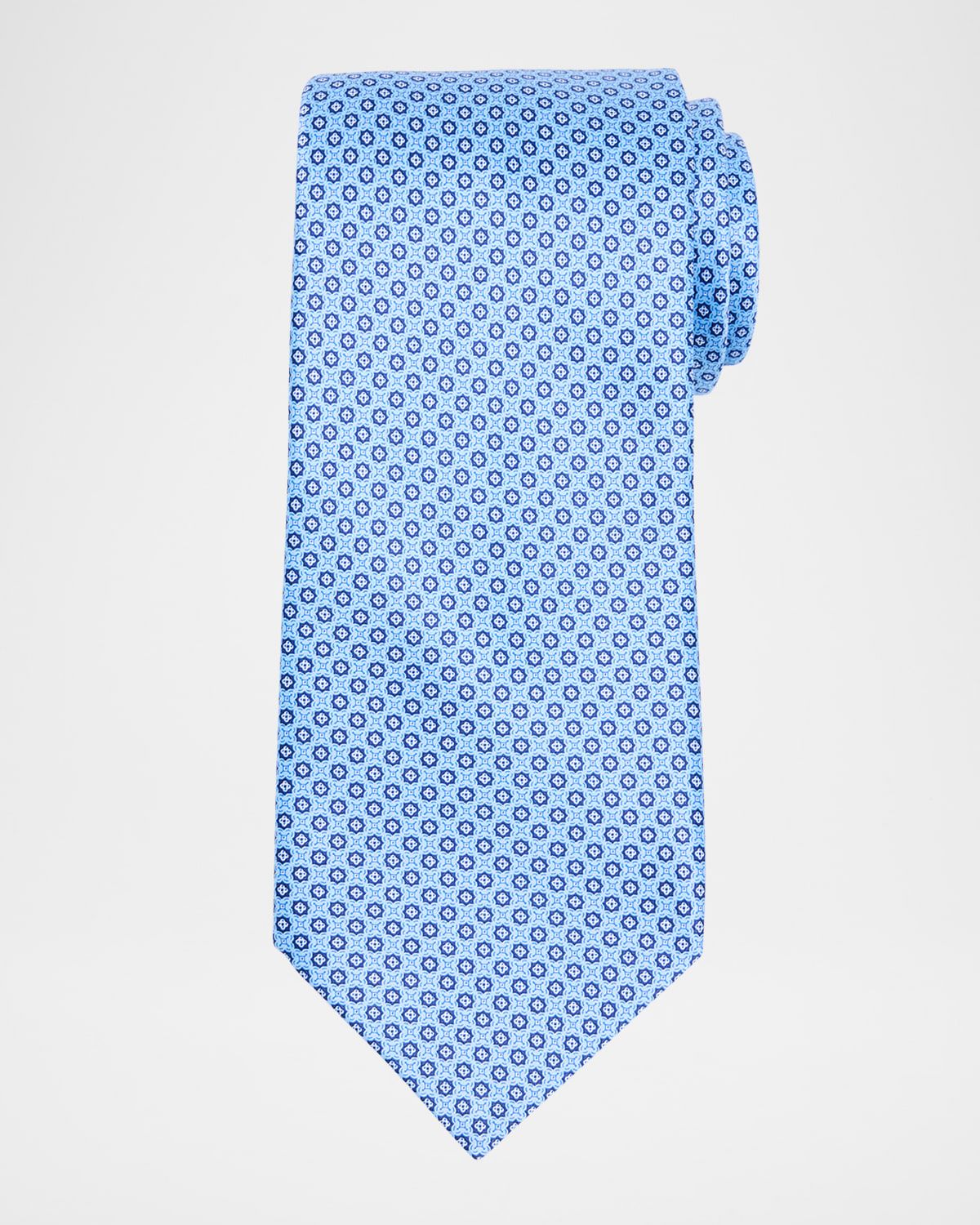 Men & apos;s Micro-Geometric Jacquard Silk Tie