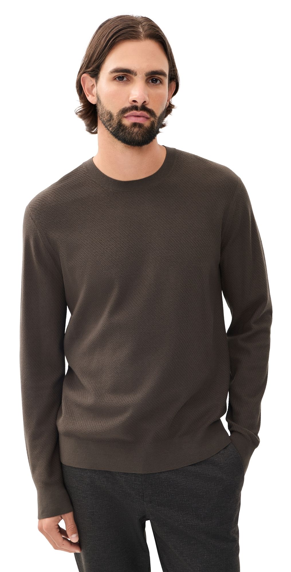 Theory Riland Crewneck Classic Brown S