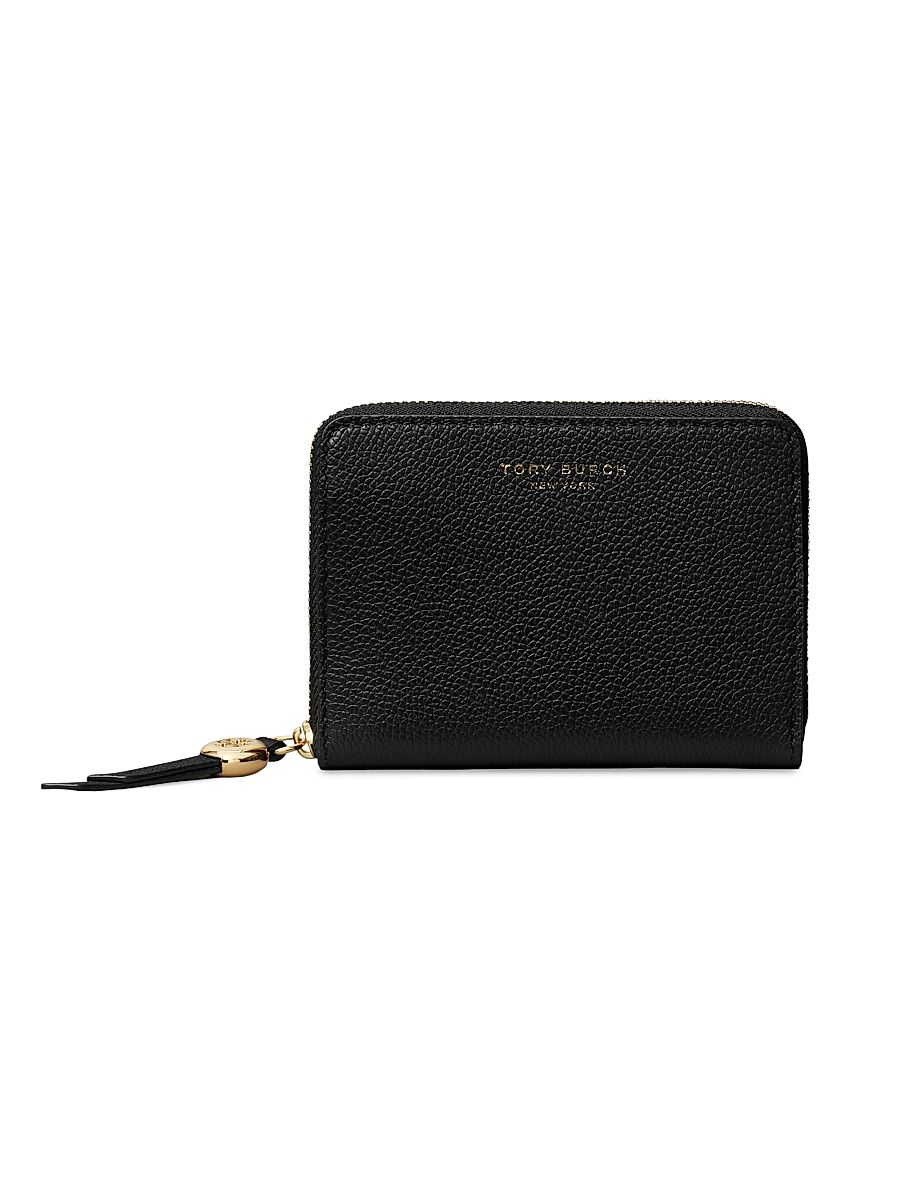 Women's Romy Textured Leather Zip-Around Wallet - Black