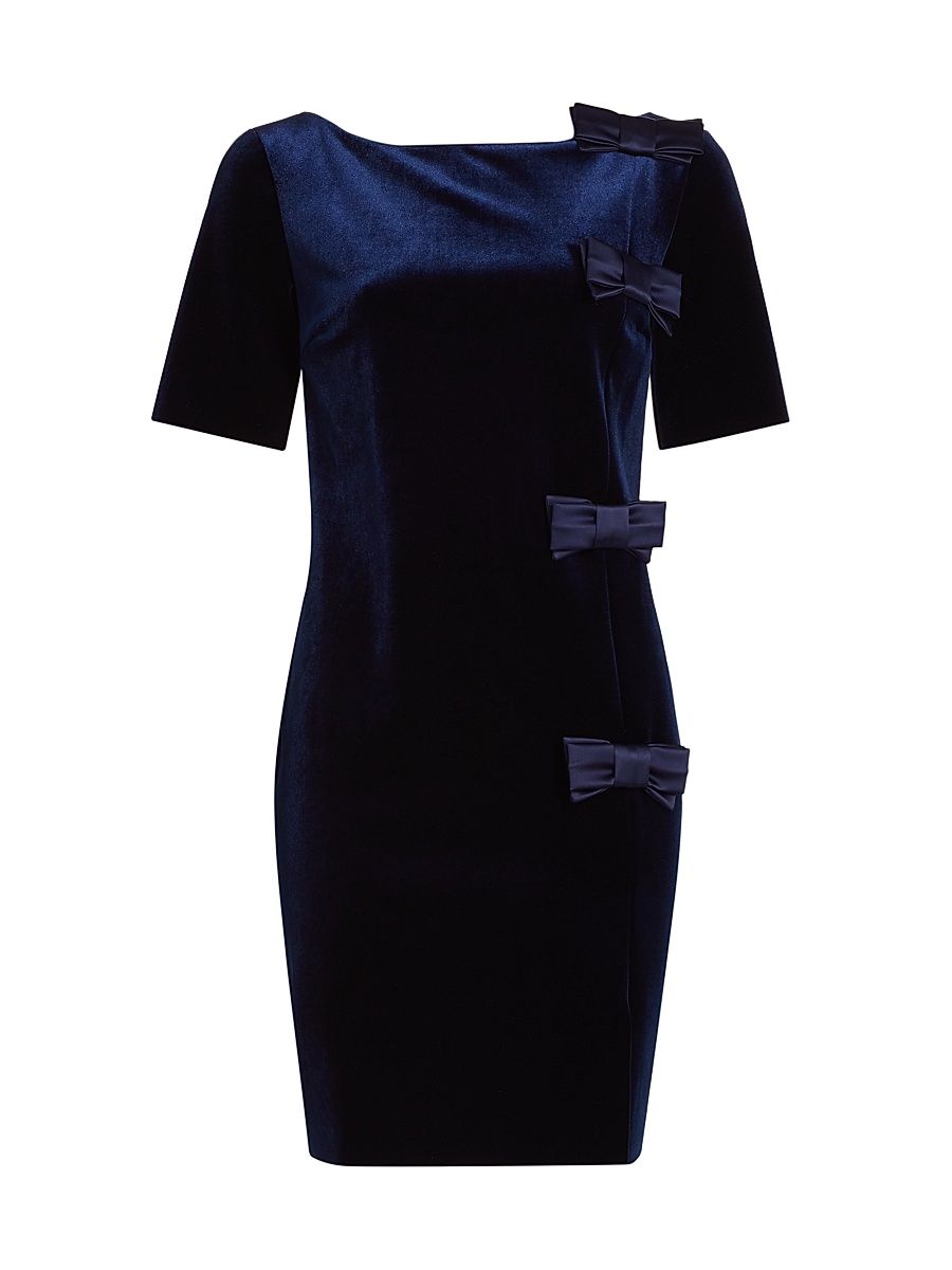 Women's Ericah Velvet Bow Cocktail Dress - Blue Notte - Size 6