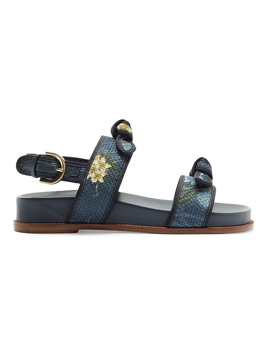 Women's 35MM Raffia Sport Sandals - Laguna Blue - Size 11