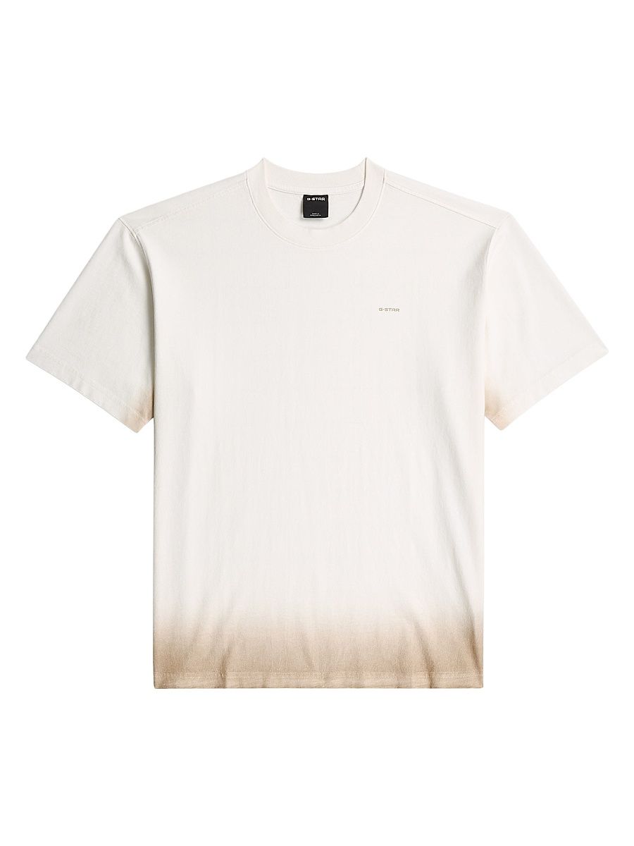 Men's Logo Sprayed Cotton T-Shirt - Milk Dark Brick Spray - Size XXL