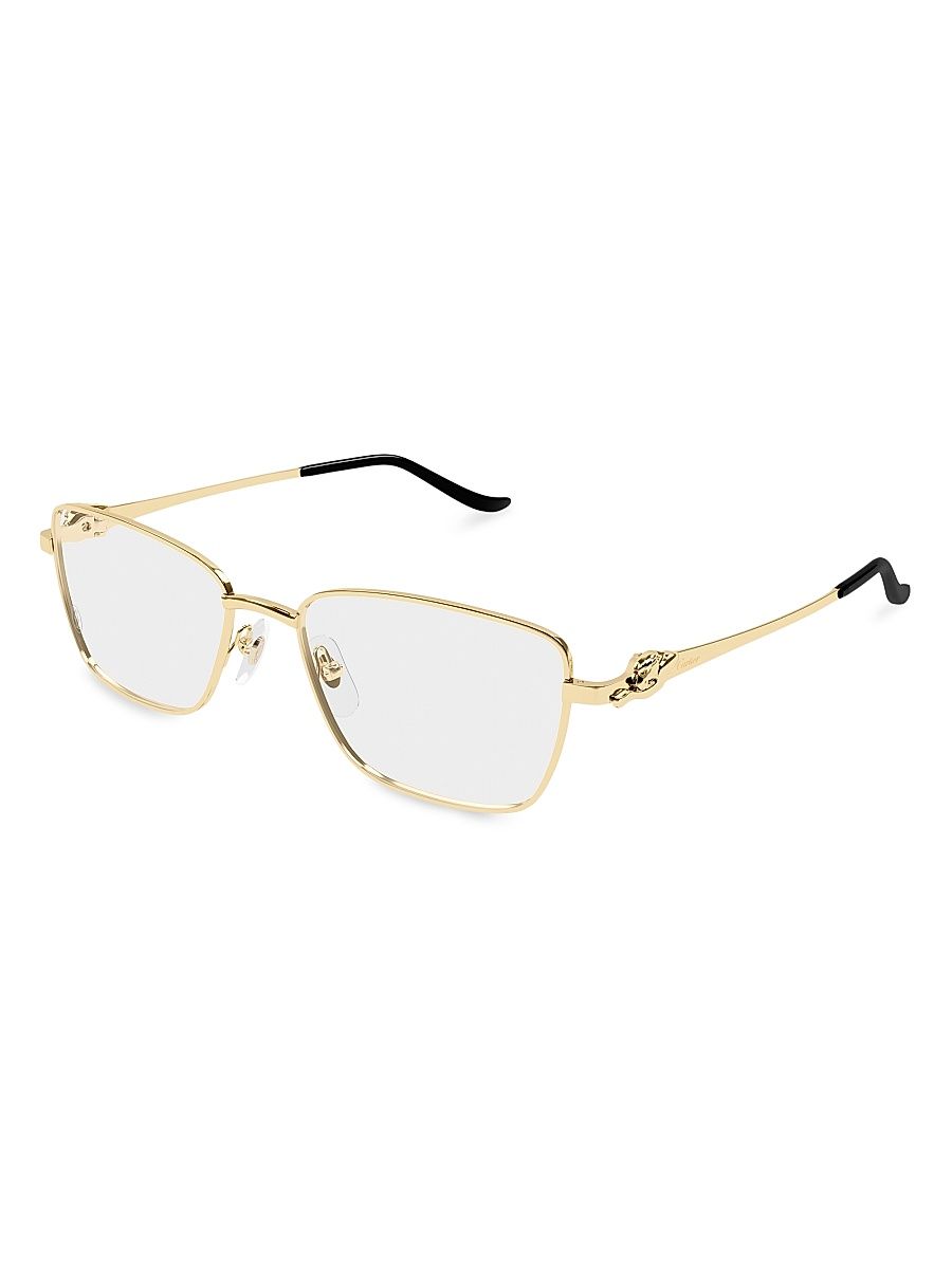 Women's Panthére Classic 55MM Cat-Eye Optical Eyeglasses - Gold White