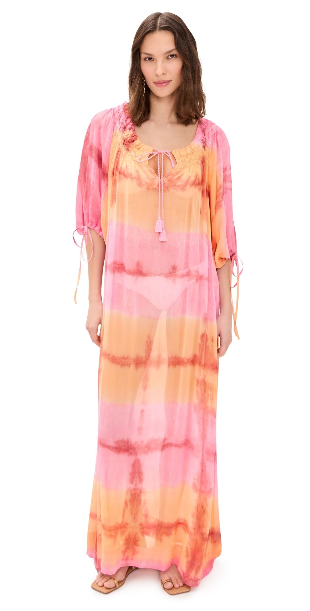 Coniglio Palm Beach Delray Maxi Dress Bromeliad Hand Dye One Size