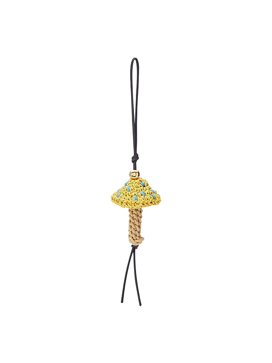 Women's Linen-Blend Mushroom Charm - Yellow Natural
