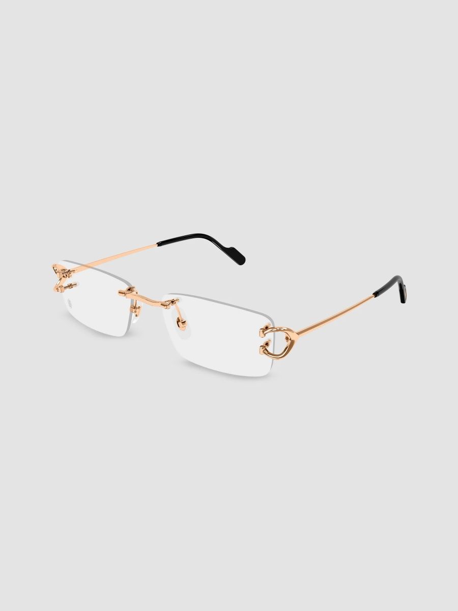 Cartier Women's Motifs De Cartier 56MM Décor C Classique Rose Gold-Plated Rimless Optical Glasses - Gold