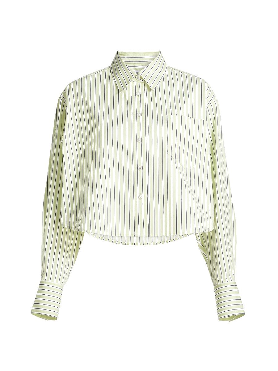 Women's Evelina Boxy-Fit Shirt - Shadow Lime White - Size XL