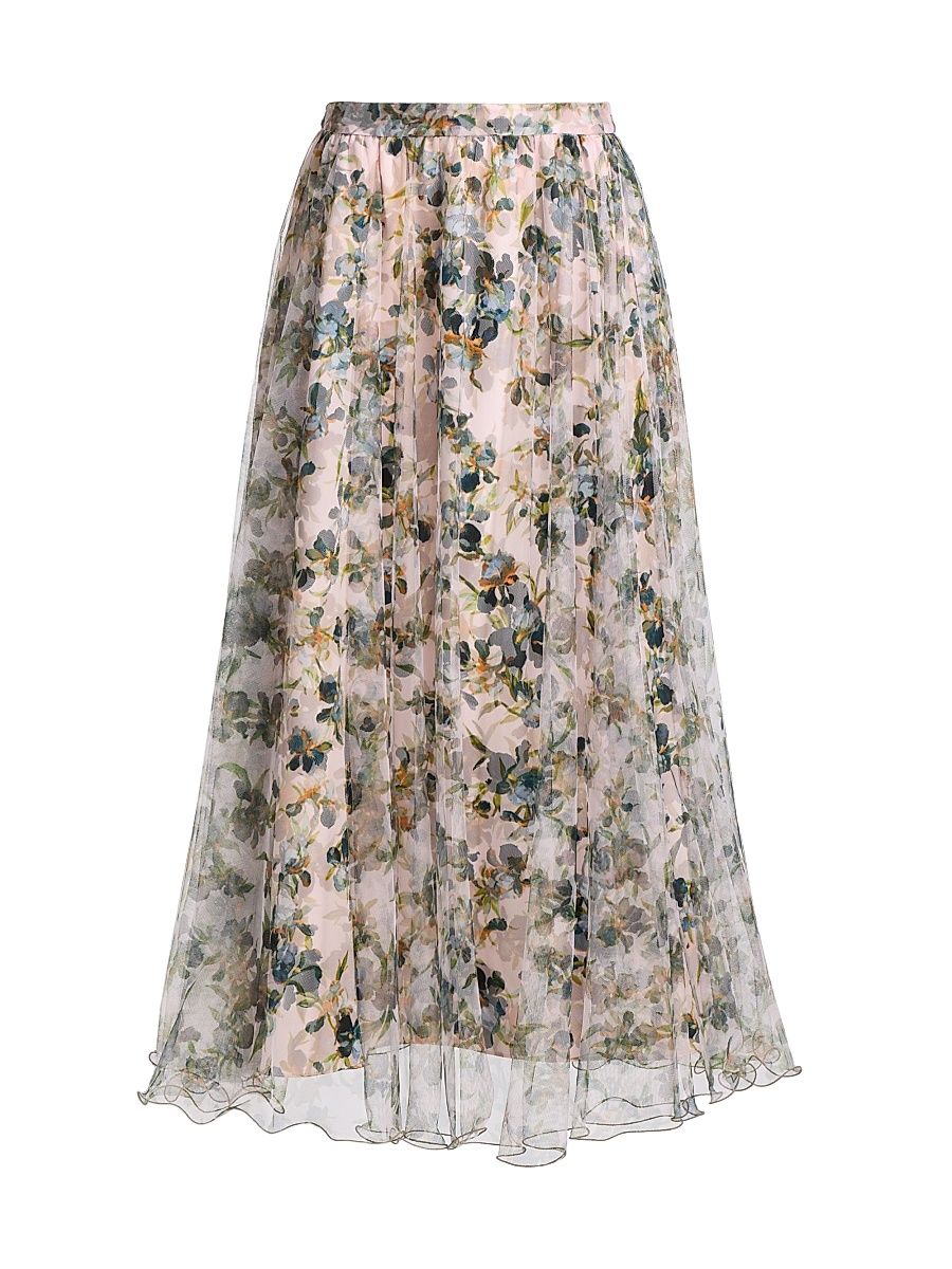 Women's Sofia Trailing Iris Maxi Skirt - Rosy Cloud Multi - Size 16