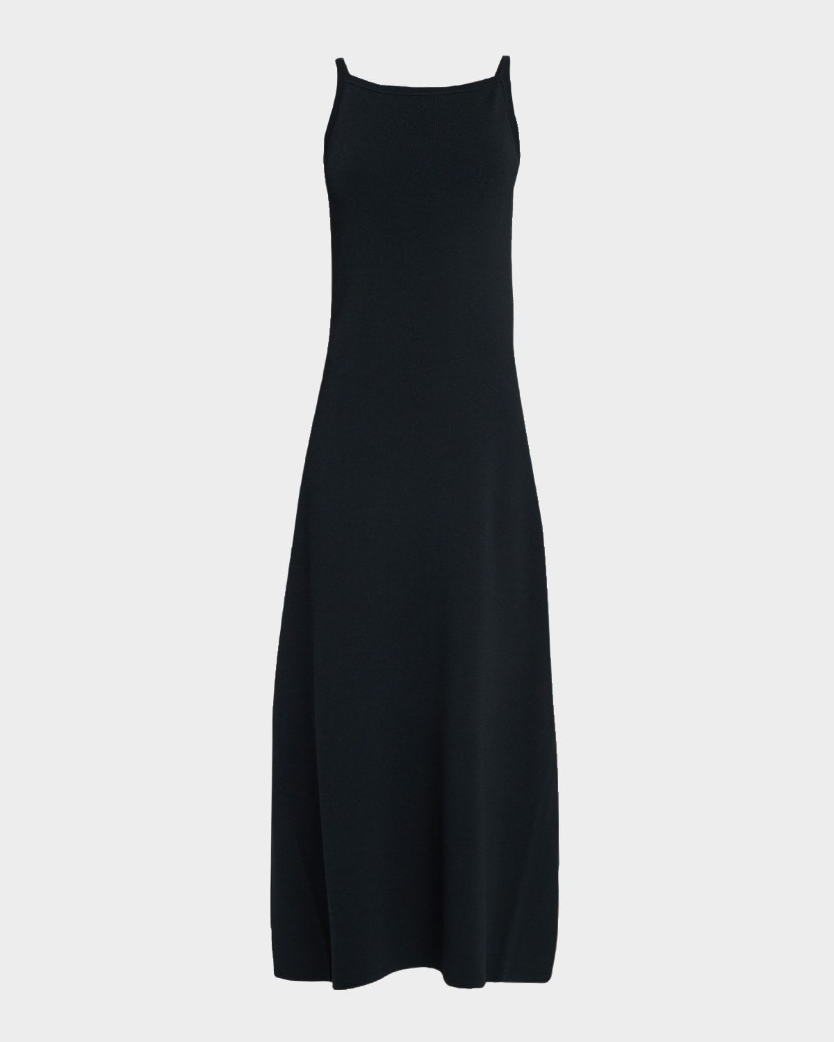 Sleeveless Square-Neck Knit Midi Dress