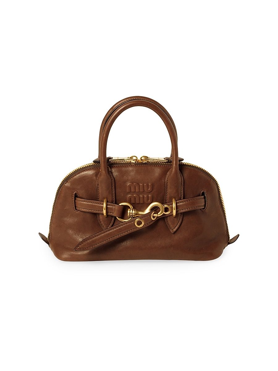 Women's Aventure Nappa Leather Top-Handle Bag - Dark Brown
