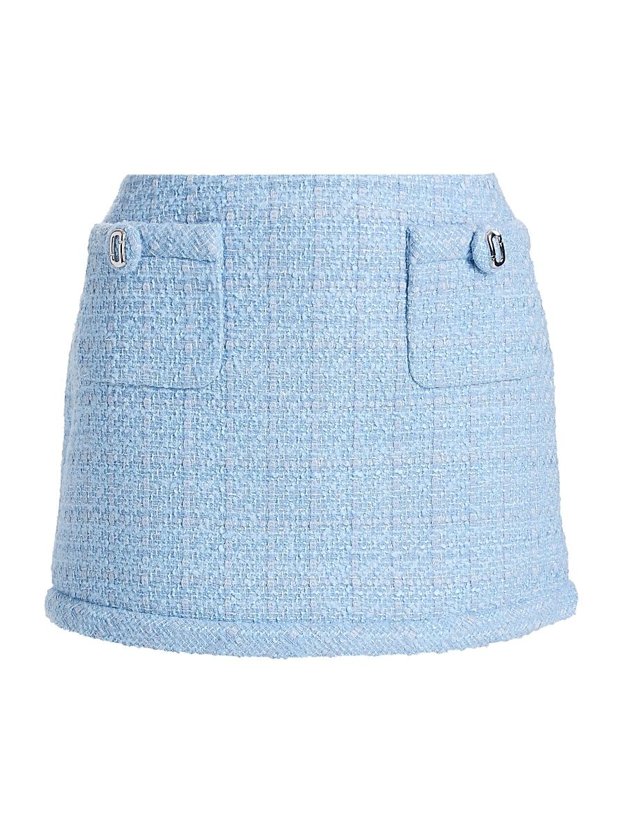 Women's Pop J Marc Tweed Miniskirt - Blue Mist - Size XS