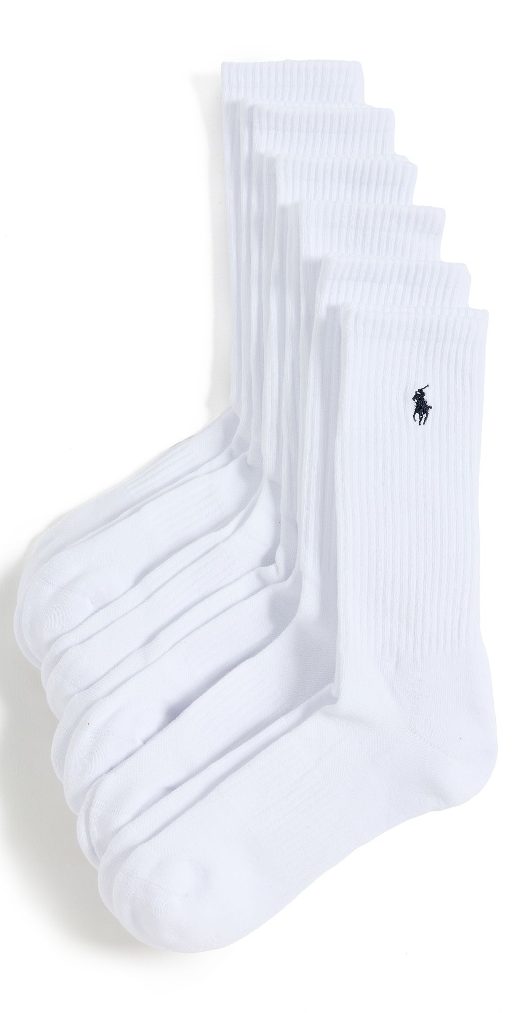 Polo Ralph Lauren Performance Crew Socks 6 Pack White 10-13