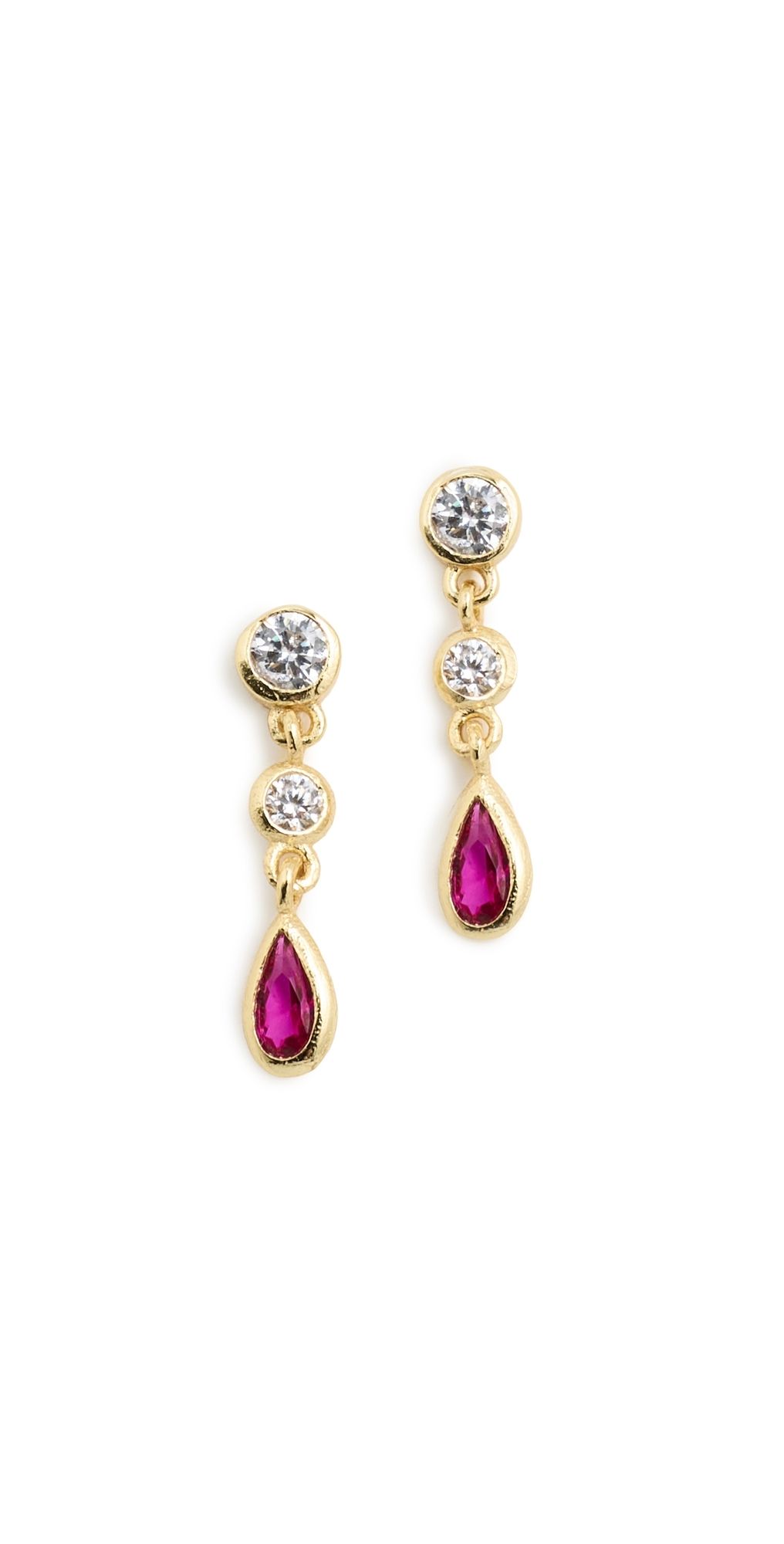 SHASHI Jenny Earrings Ruby One Size