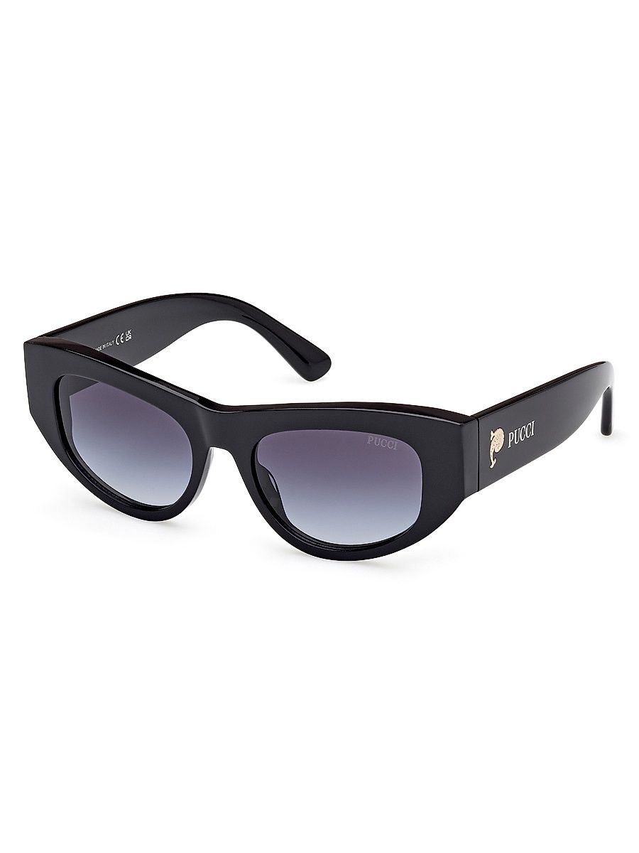 Women's Gradient 52MM Geometric Sunglasses - Blue Black