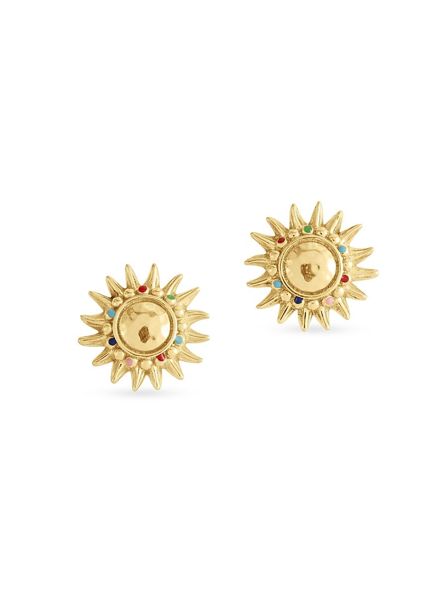 Women's Milos Soleil 18K-Gold-Plated & Enamel Stud Earrings