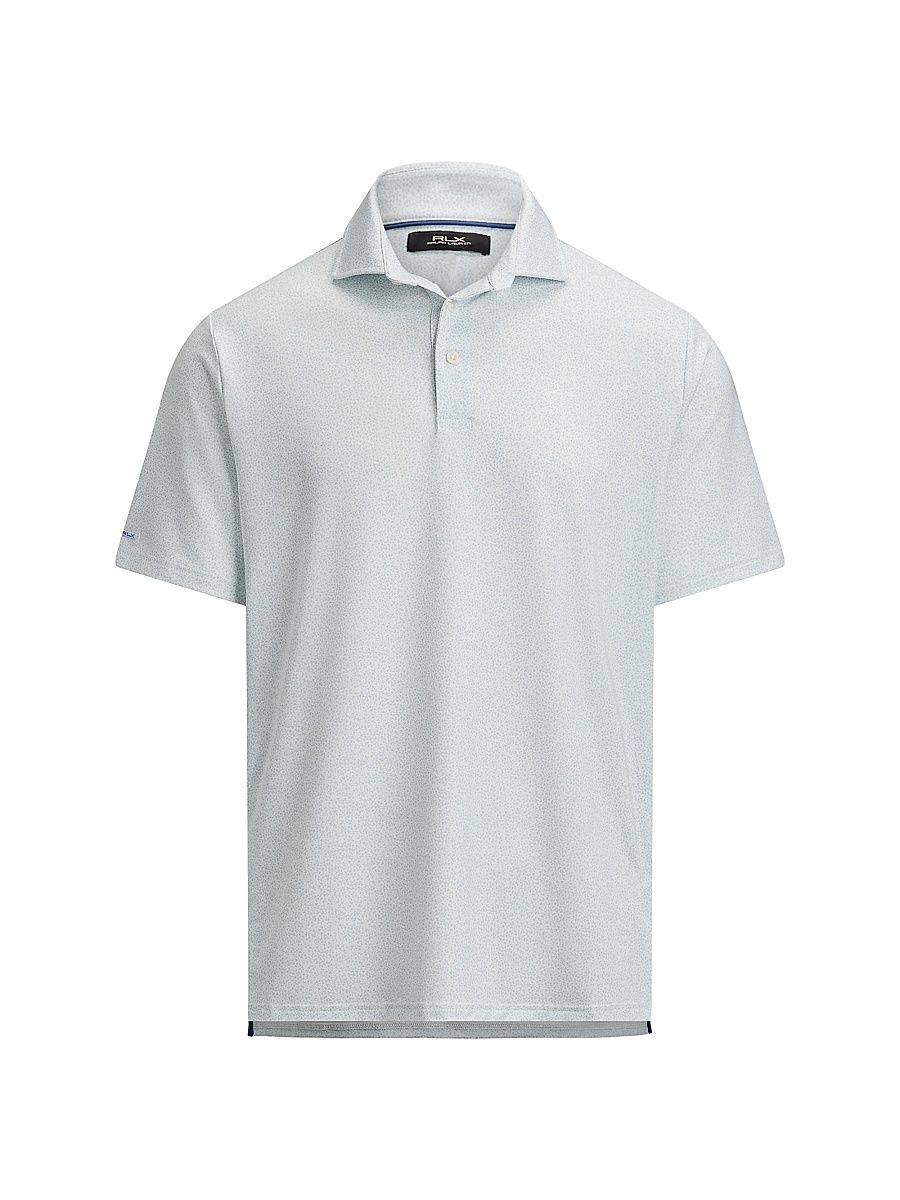 Men's Lightweight Airflow Knit Polo Shirt - Office Blue Savannah Vine - Size XXL