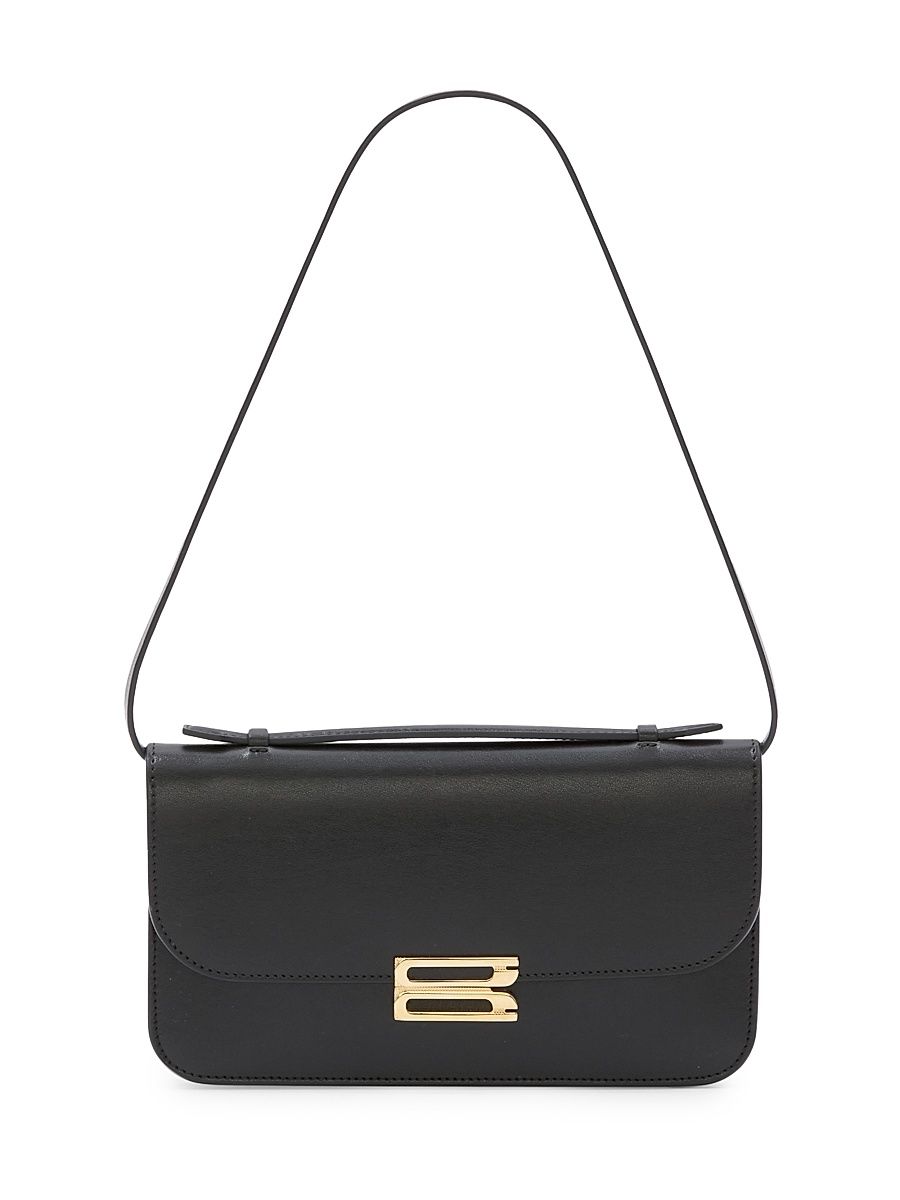 Women's Midi Dorian Leather Pochette - Black