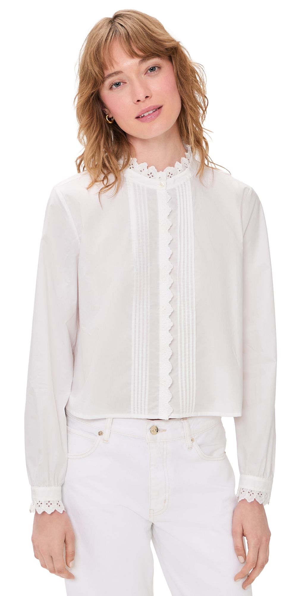 FRAME The Keepsake Pintuck Blouse White XS