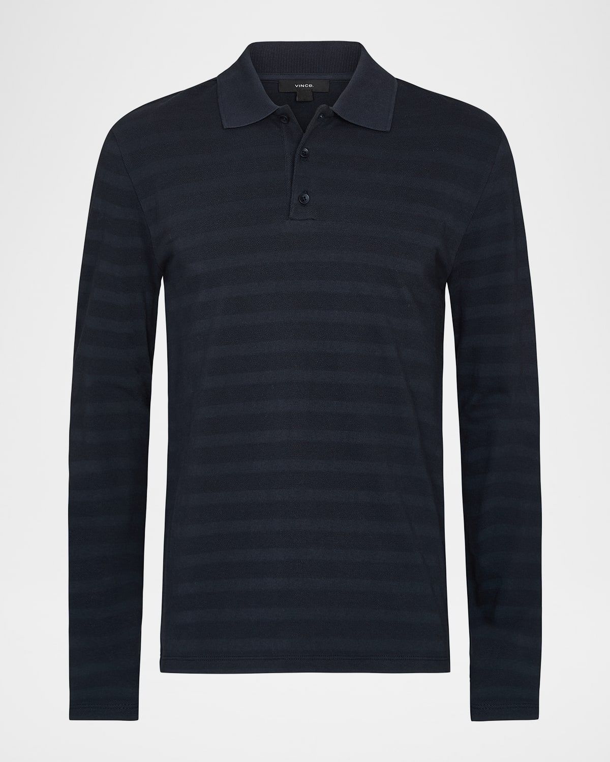 Men & apos;s Jacquard Stripe Long-Sleeve Polo Shirt