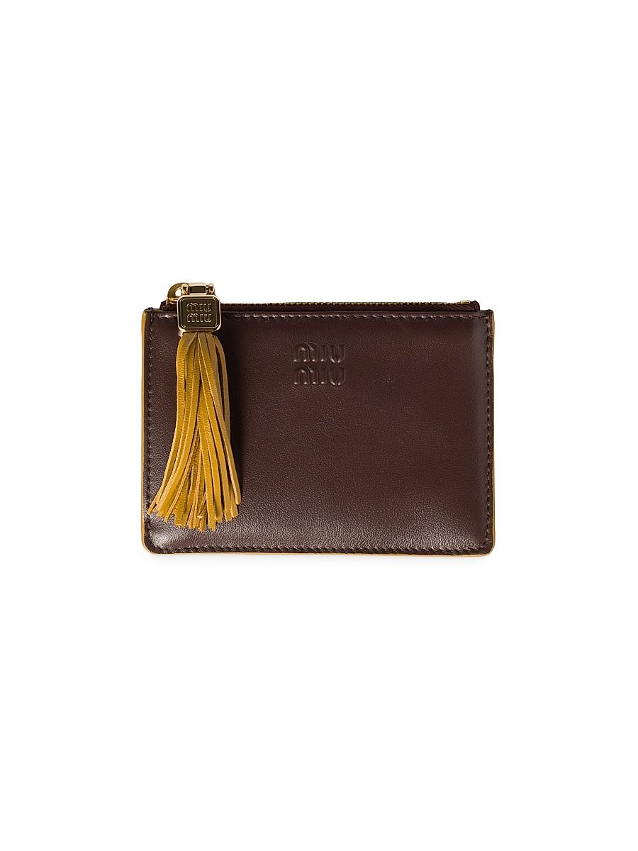 Women's Leather Card Holder - Dark Brown