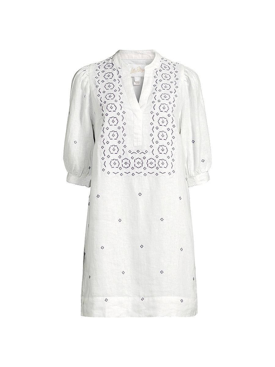 Women's Mialeigh Embroidered Shift Dress - Water Hyacinth - Size 6