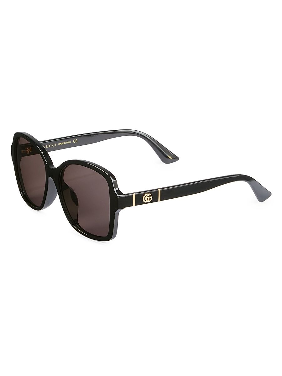Women's 57MM Rectangular Sunglasses - Black