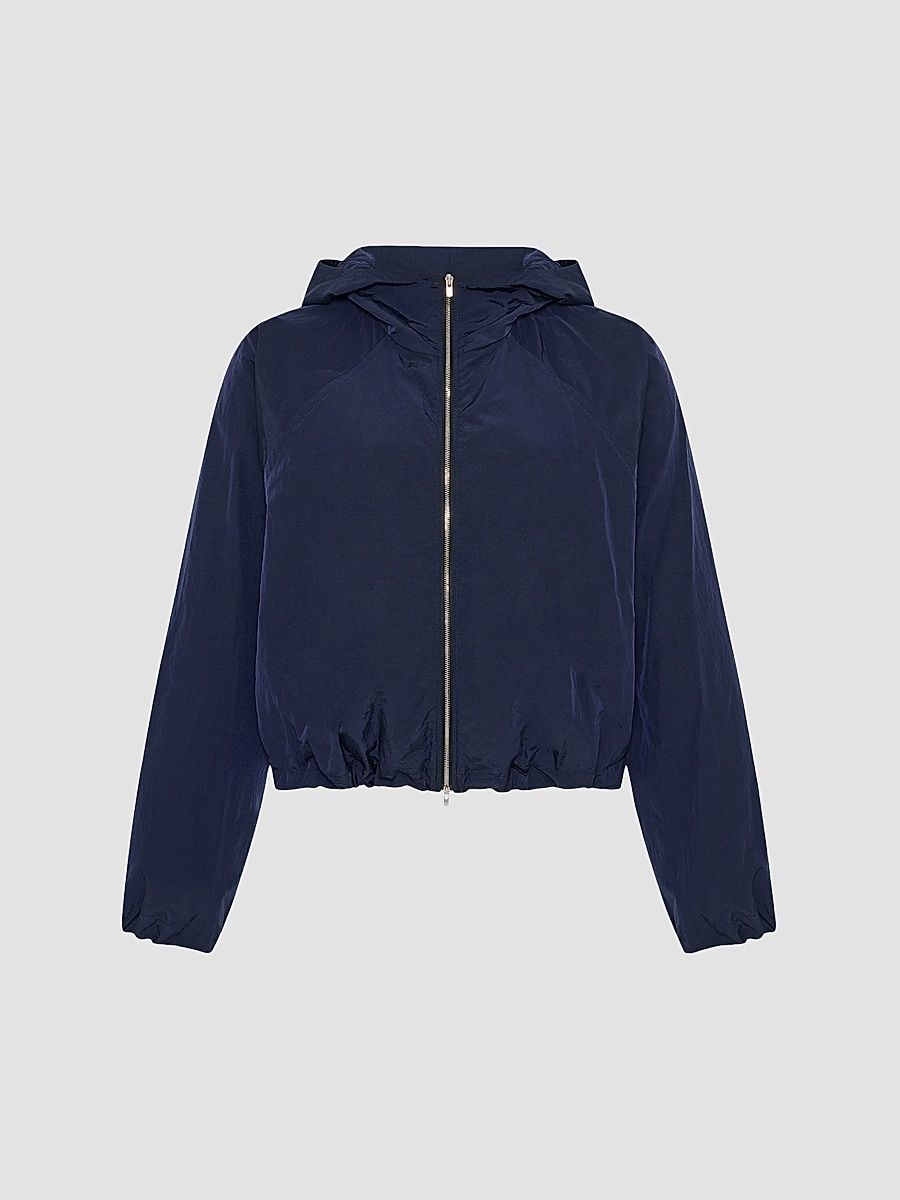 Women's Nylon Short Blouson Jacket - Navy - Size Large
