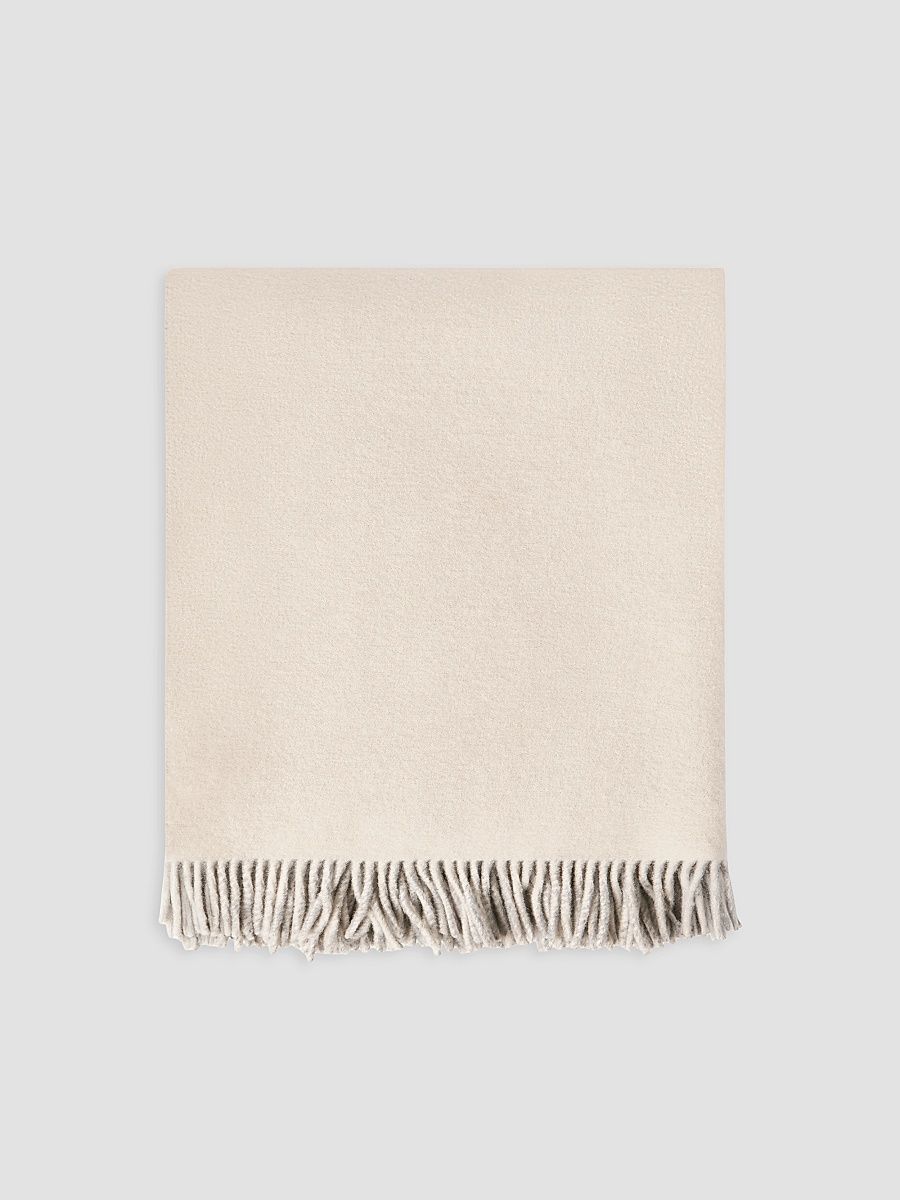 Two-Tone Cashmere Double Cloth Throw - Brown