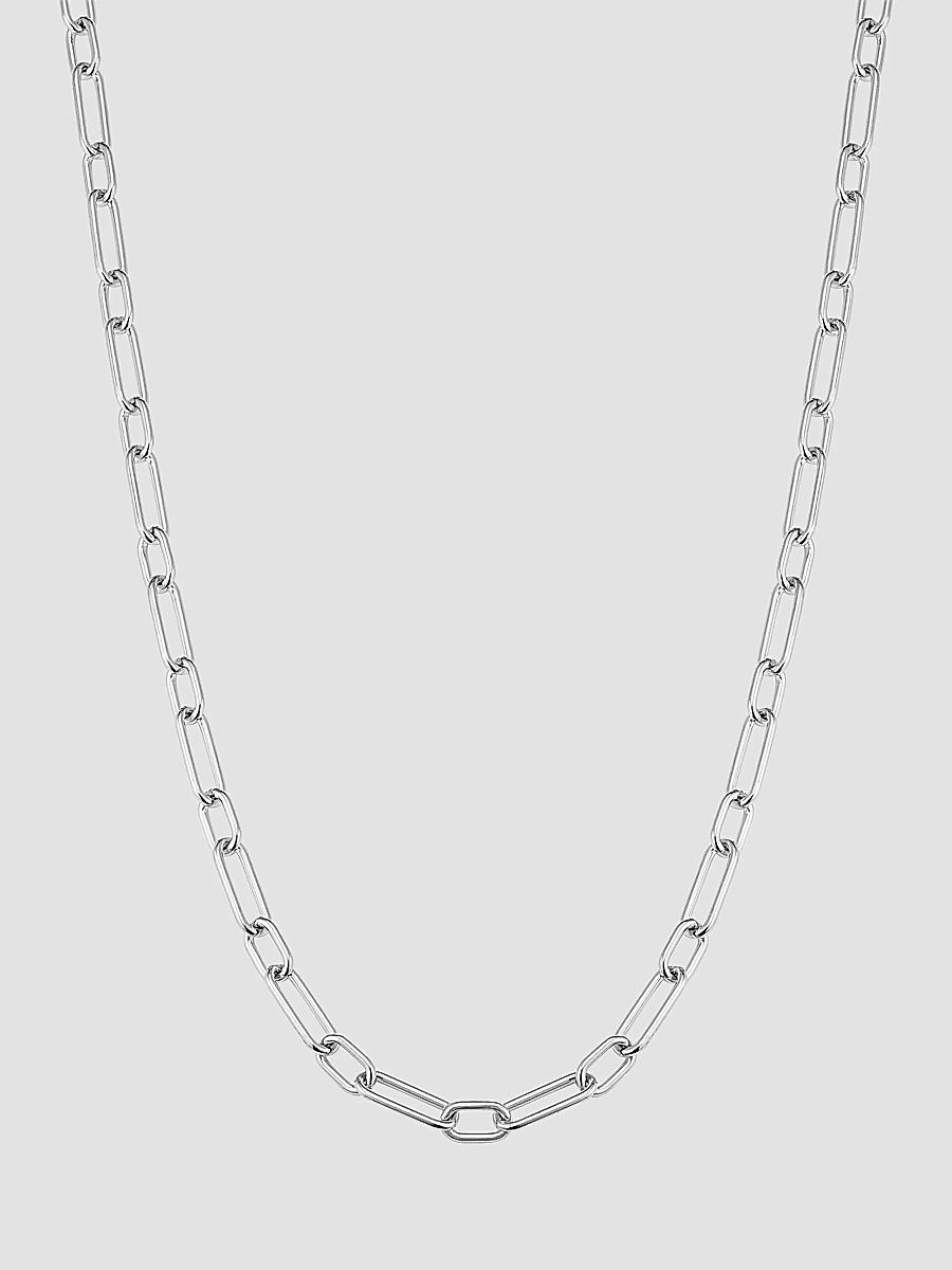 Oradina Women's Rhythm Link Necklace in Sterling Silver - Silver - Size 24