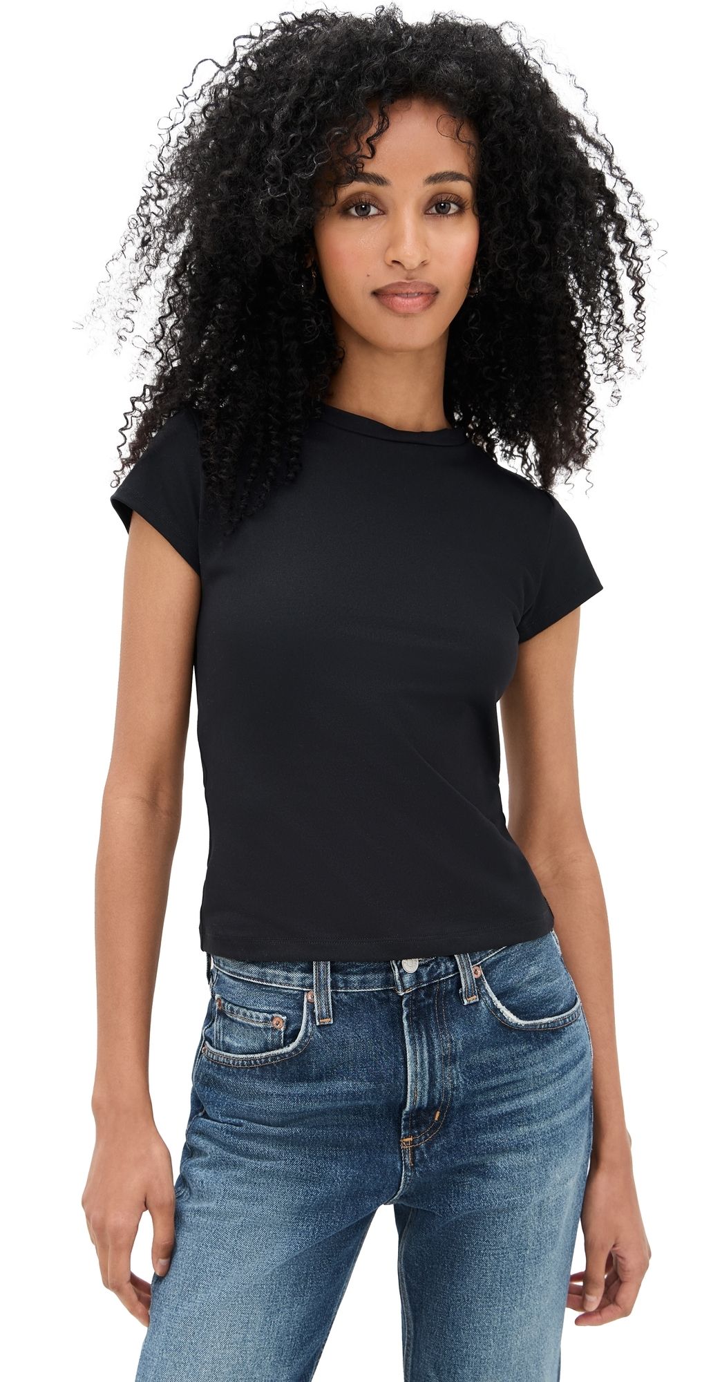 Susana Monaco Essential Crew Tee Sugar L
