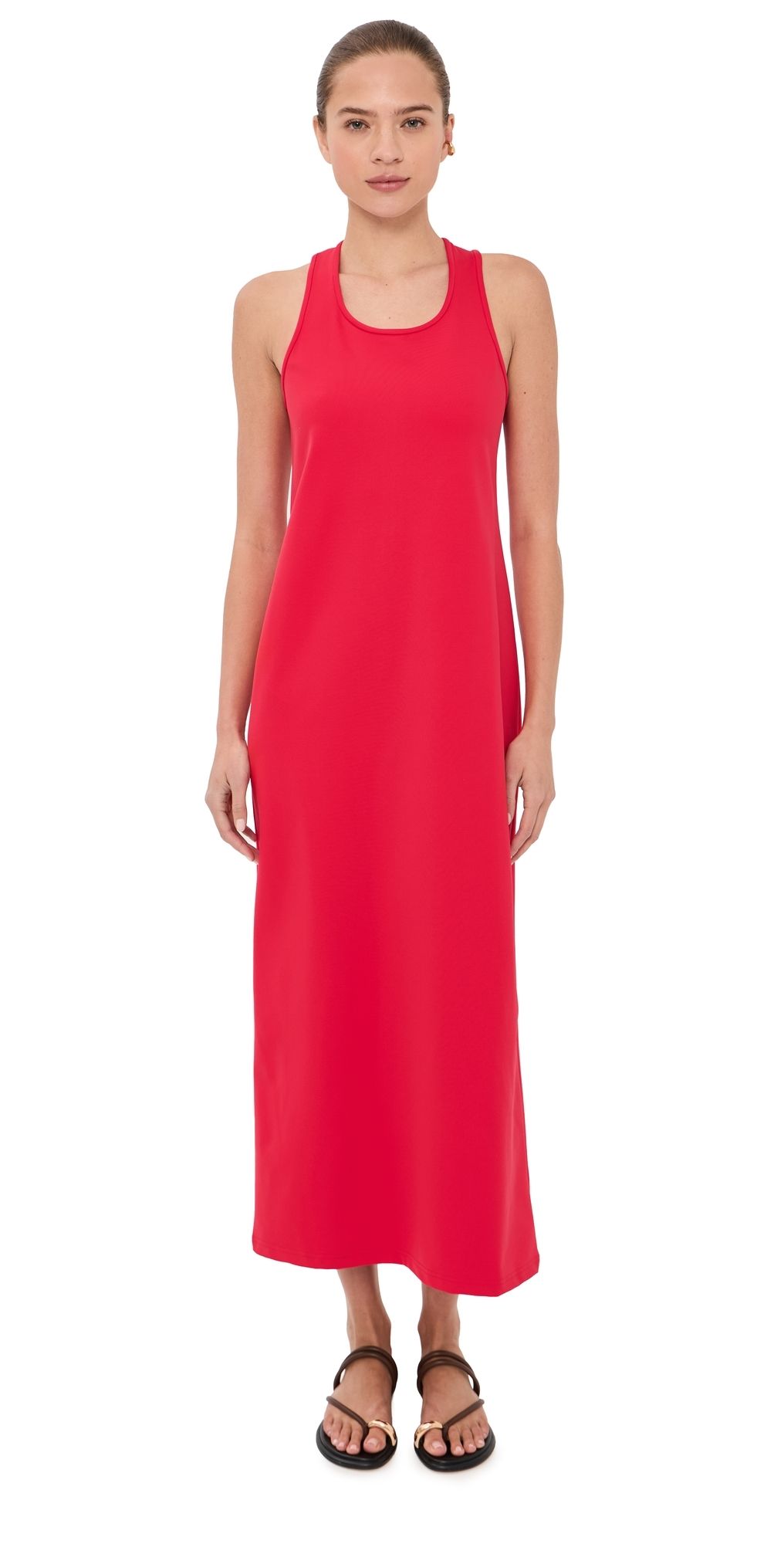 Tibi Compact Ultra Stretch Knit Sleeveless Dress Red 4