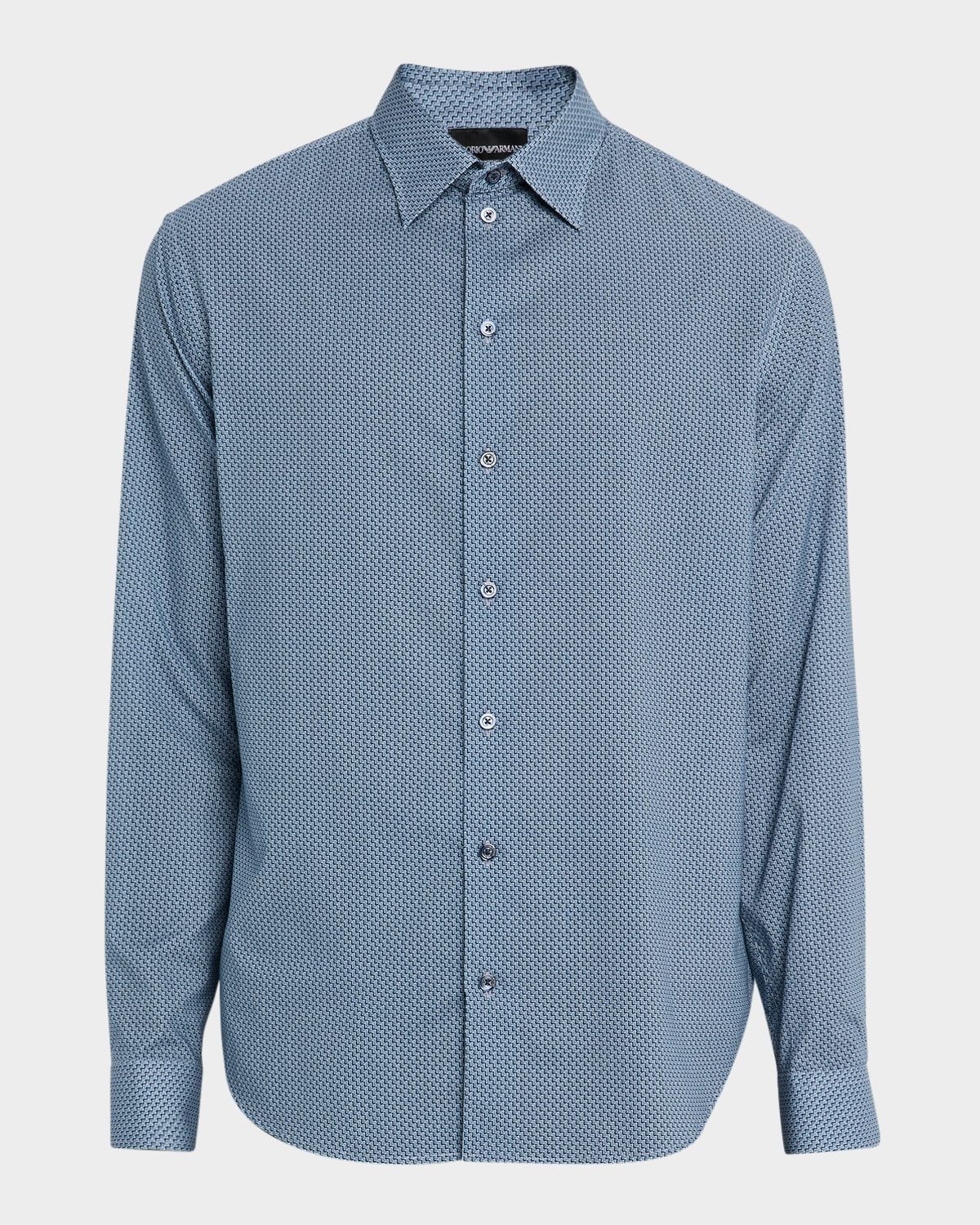Men & apos;s Cotton Diagonal Wave Sport Shirt