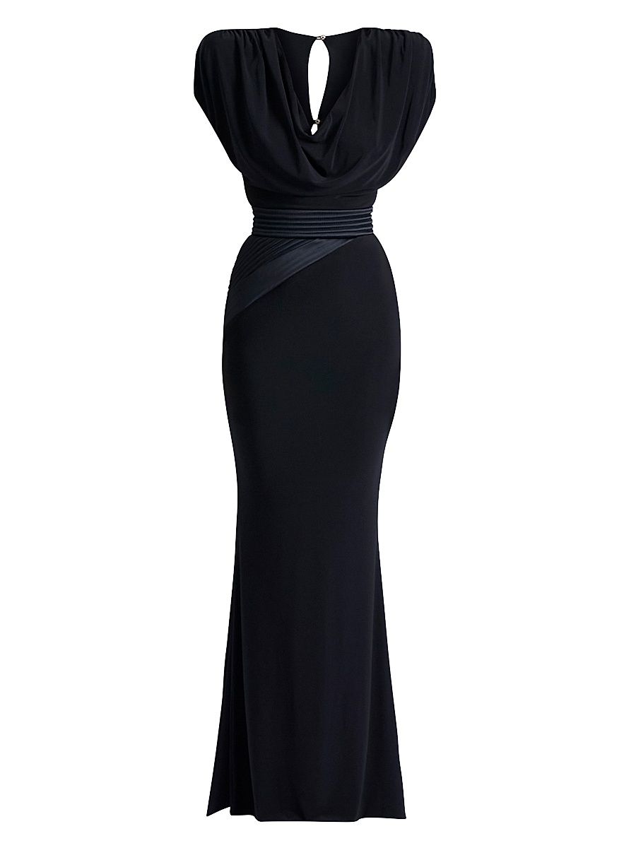 Women's Ilium Stretch-Jersey Body-Con Gown - Black - Size 12