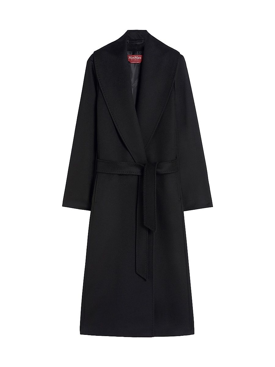 Women's Pure Virgin Wool Broadcloth Coat - Black - Size 10