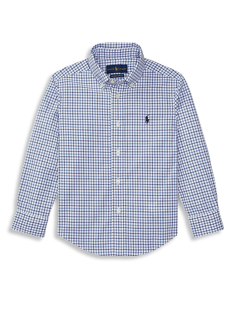 Little Boy's Plaid Button-Down Shirt - Blue - Size 3